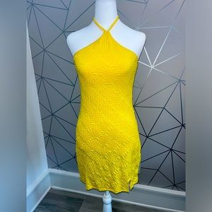 Yellow halter dress